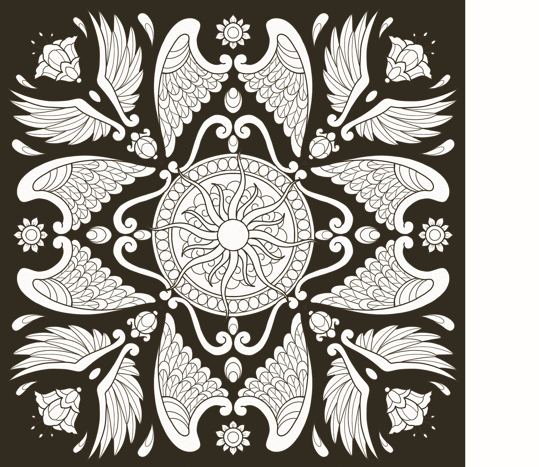 Mes mandalas à peindre : Esprits des anges: Avec 1 pinceau