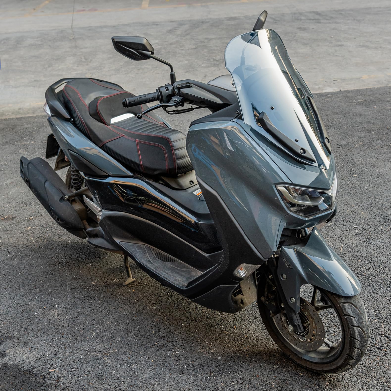 Cúpula Parabrisas para moto NMAX 125 155 2021 2022 2023 2024 NM-X Aire Protección Vidro Carenado (Negro)