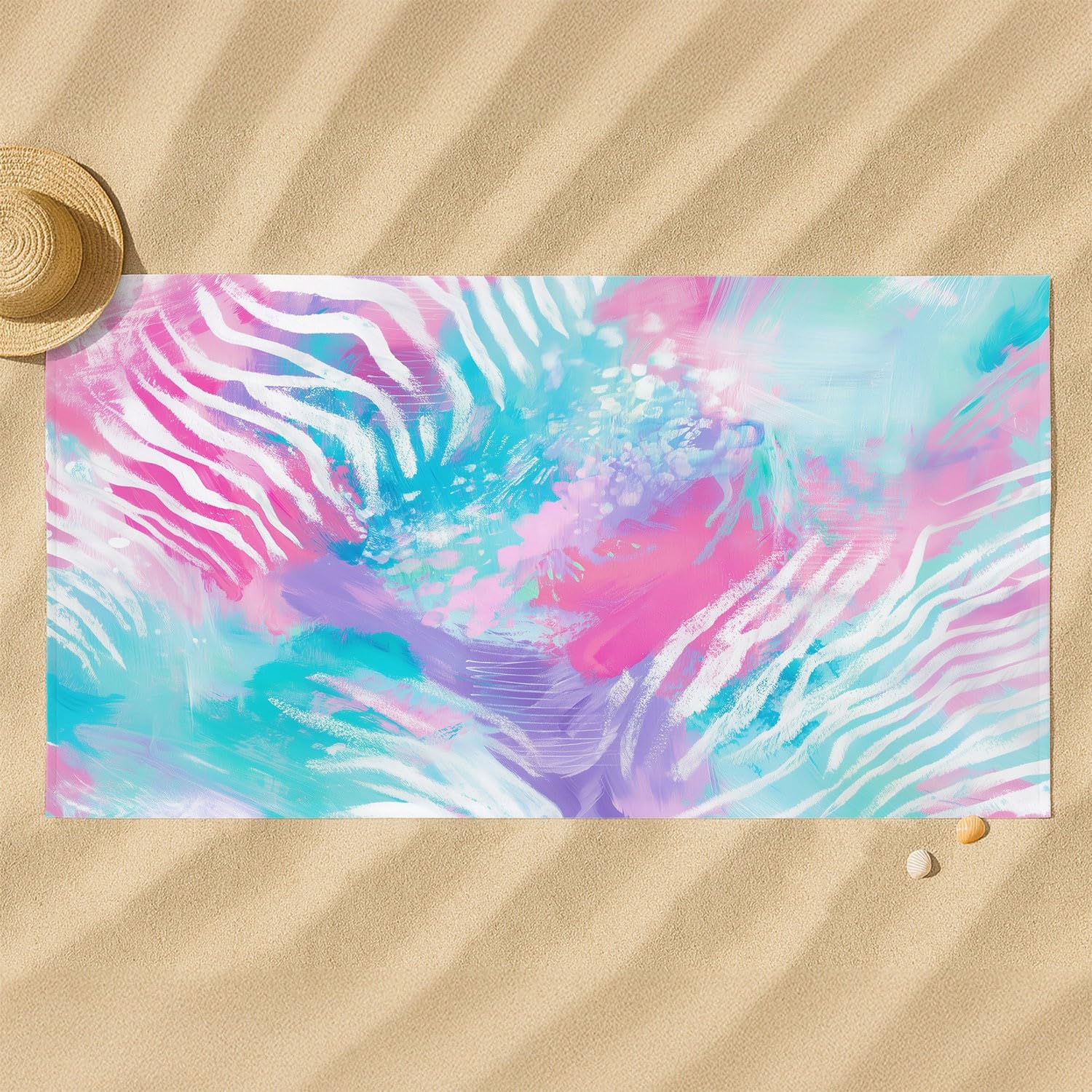 Générique Telo mare anti sabbia ad asciugatura rapida, 200 cm x 100 cm, elegante telo da spiaggia in microfibra, caldo, di lusso, ornato alla natura, melograno, assorbente, super coperta da spiaggia