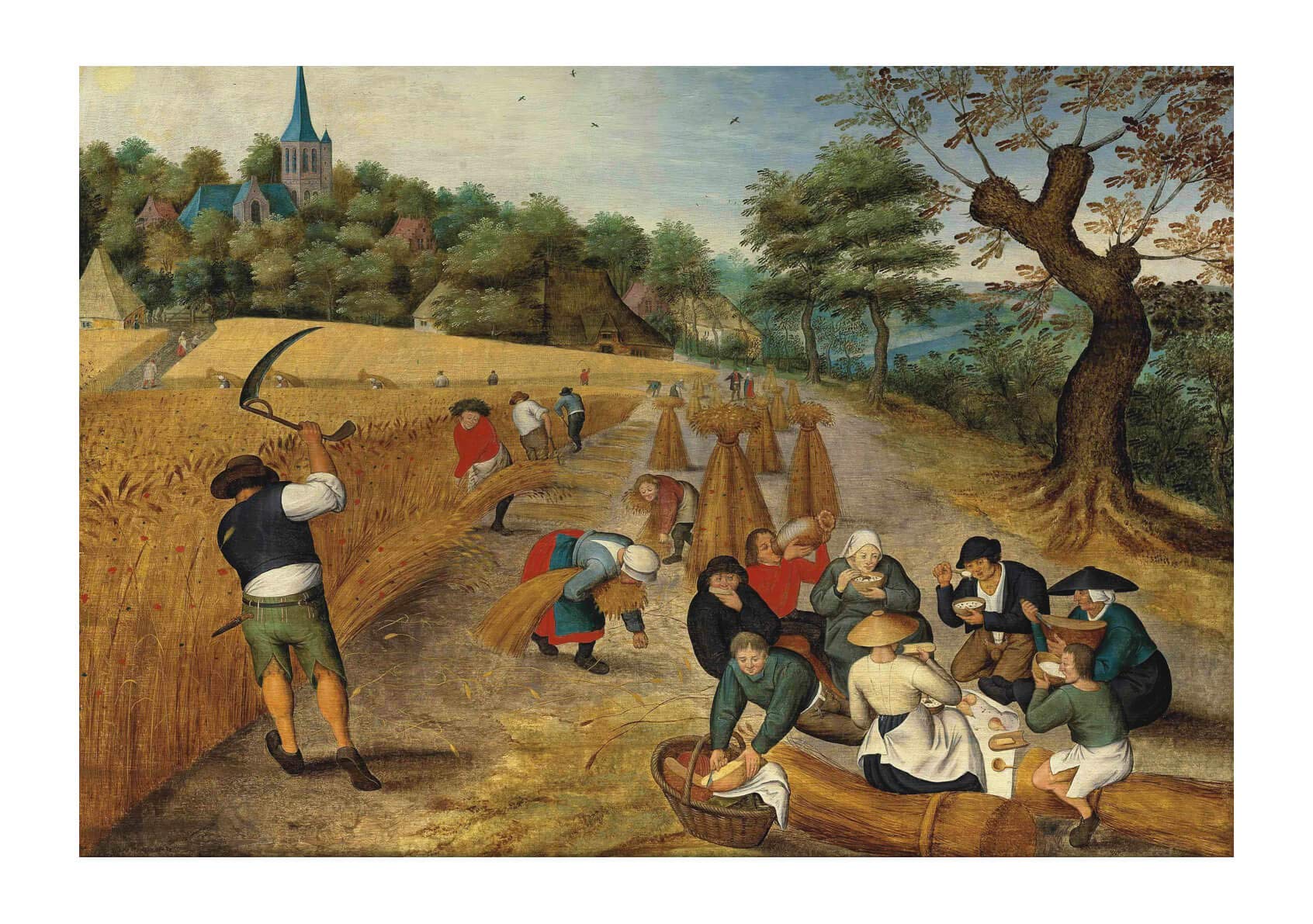 Art mural Pieter Bruegel Zomer grand tableau encadré impression mate d'art pour salon