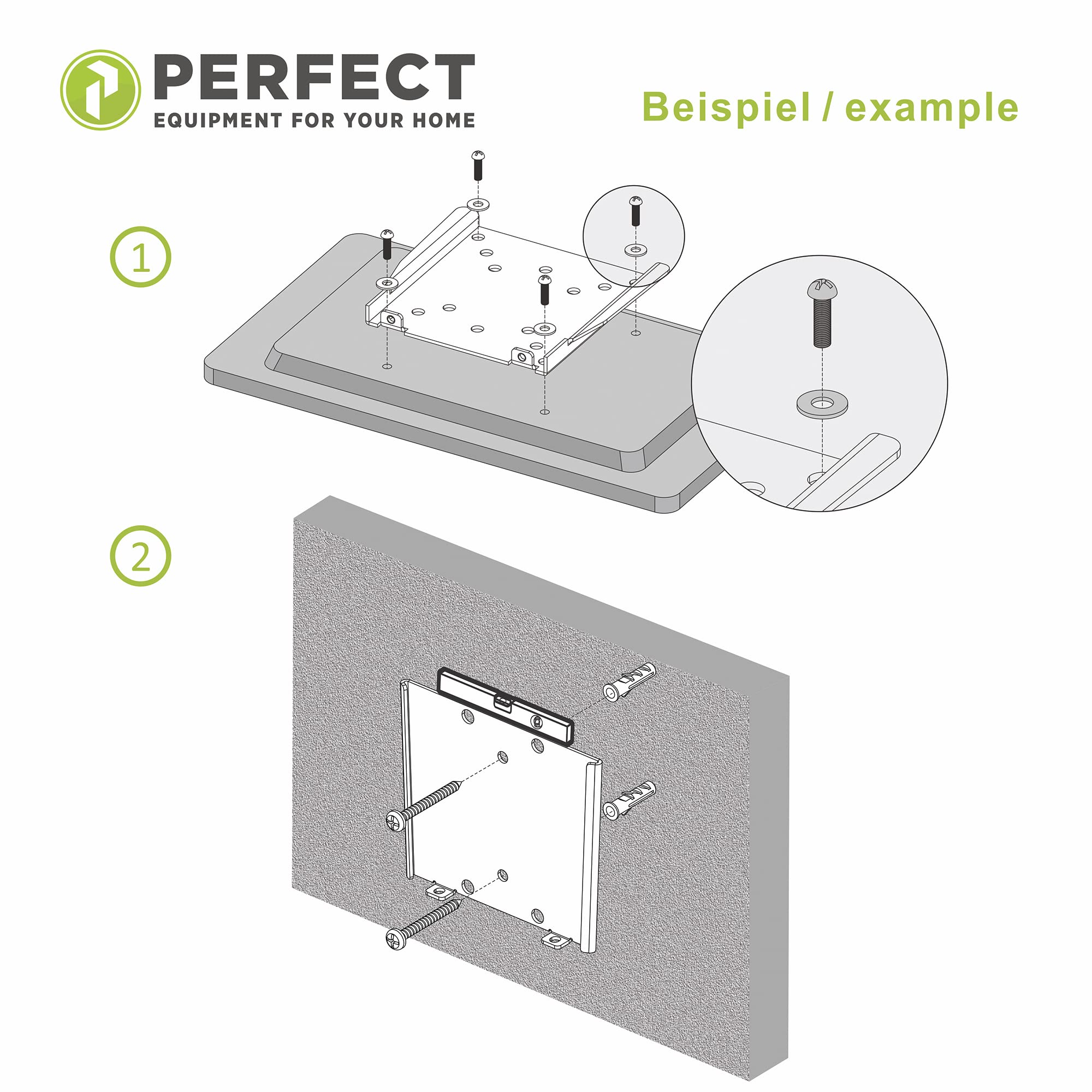 Perfect VESA Screw Set - 64 Pieces, Ideal for TV Mounting TV Wall Mounting, TV Mounting, Fixing Screws with Dowels and Washers - Image 4