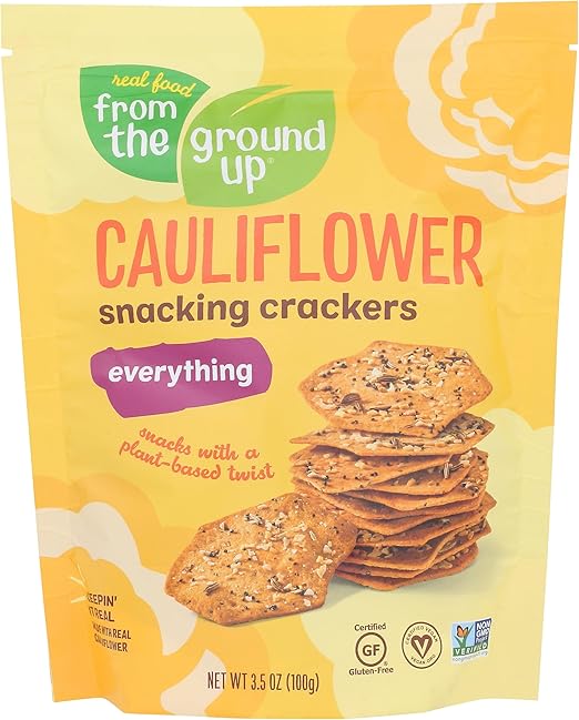 from The Ground UP Cauliflower Everything Snacking Crackers, 3.5 OZ