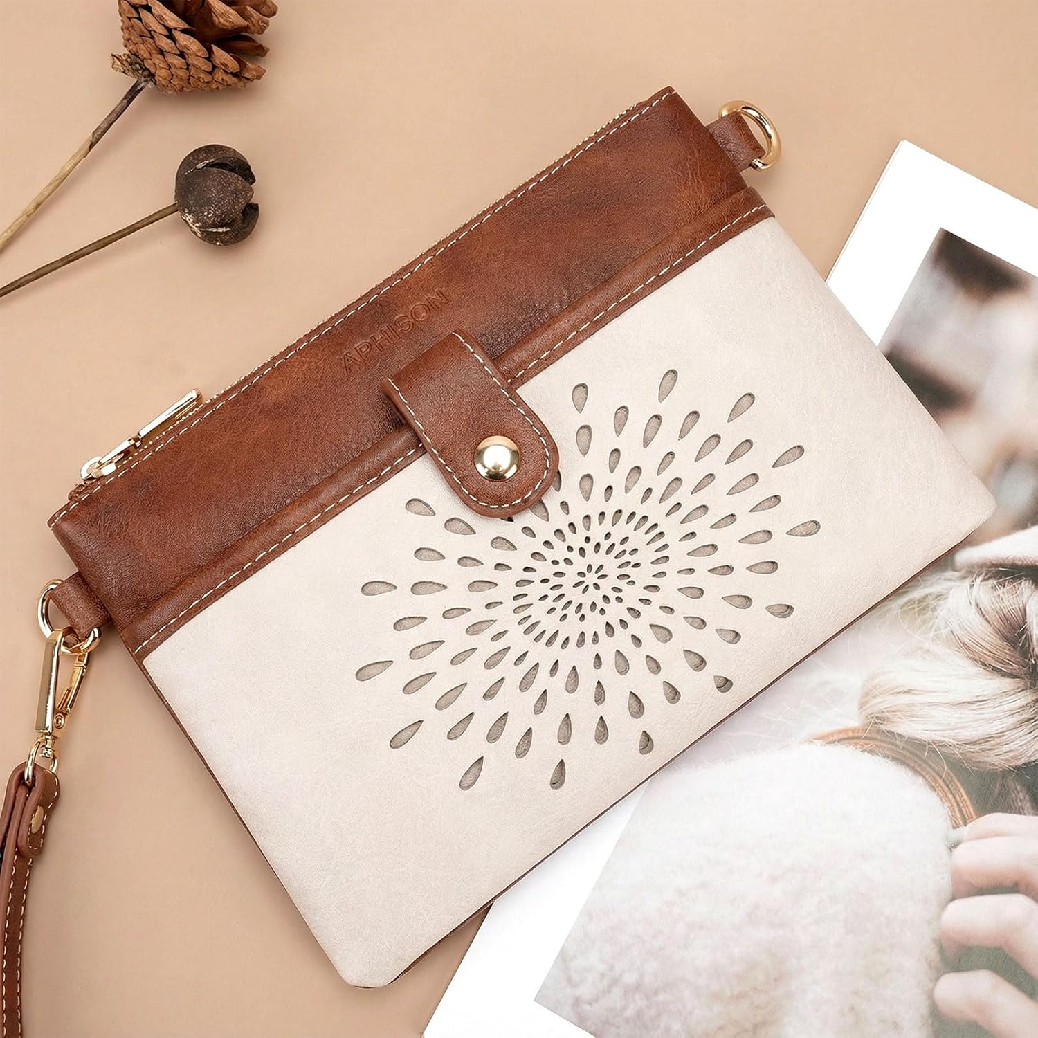 APHISON Wristlet Wallets Clutch Purses Small Crossbody Bags For Women, Cell Phone Wallet Purse RFID Wallet Women - Image 3