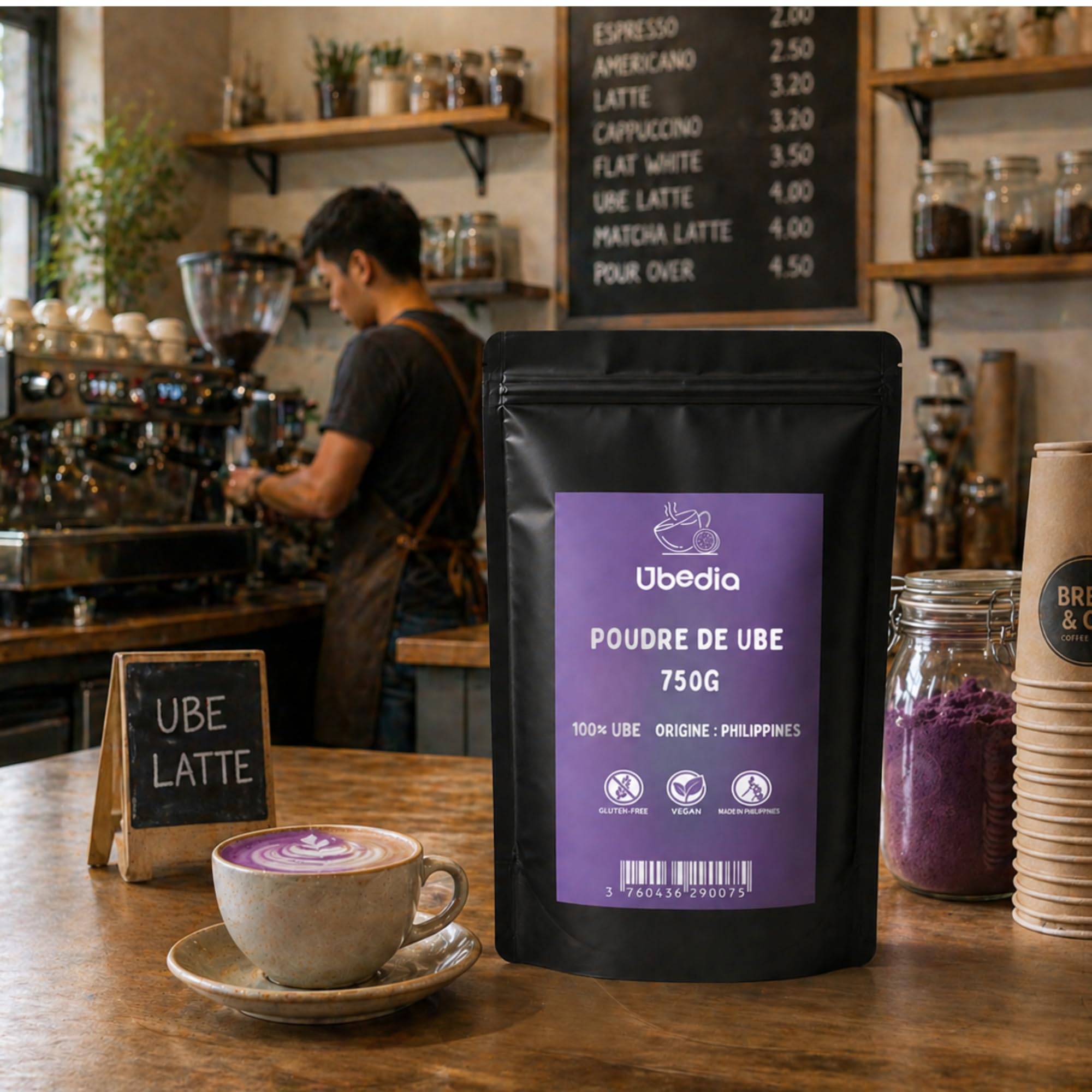 750 Grammes de Poudre de Ube ◈ Poudre 100% Pur Ube Naturel ◈ Spécial Professionnels ◈ Qualité Premium ◈ Origine Philippines ◈ Sans additifs ou colorants ◈ Vegan & Sans Gluten