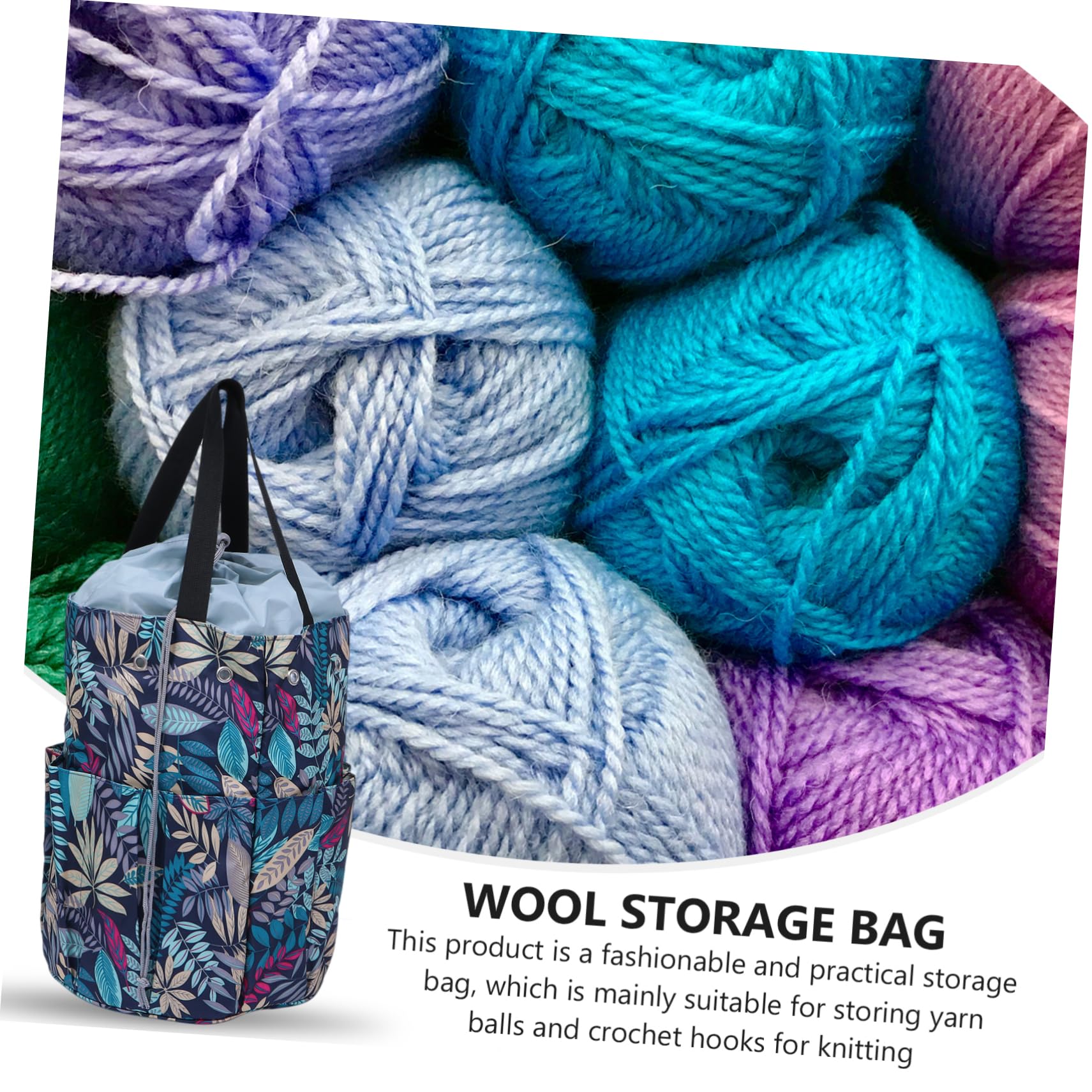 STOBOK Projektbeutel und Verschleißfest aus 600d Oxford Stoff Stricken mit Tragbarem Design Großer Wollaufbewahrungsbeutel für Anfänger und Handarbeitstaschen