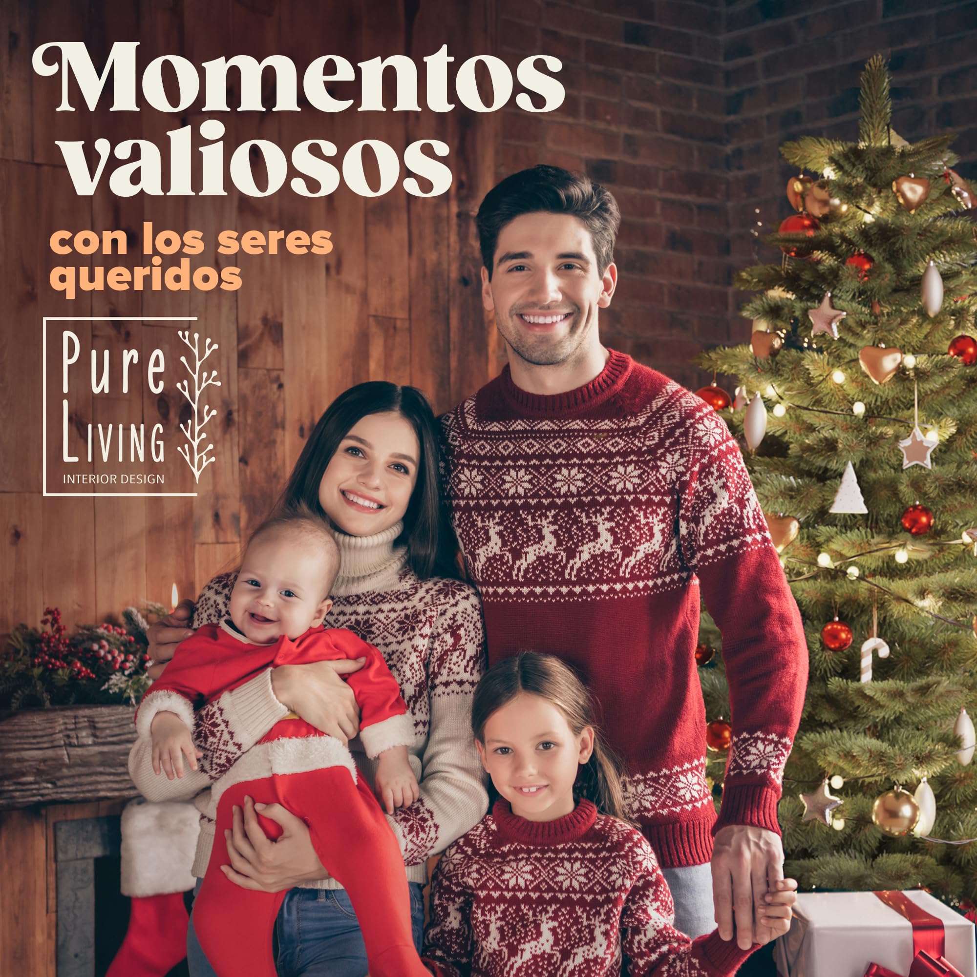 Árbol de Navidad Artificial Premium 150 cm - Ganador de la Prueba - Realismo Excepcional, Ramas Gruesas, Incluye Soporte de Madera y Bolsa de Almacenamiento – Pure Living