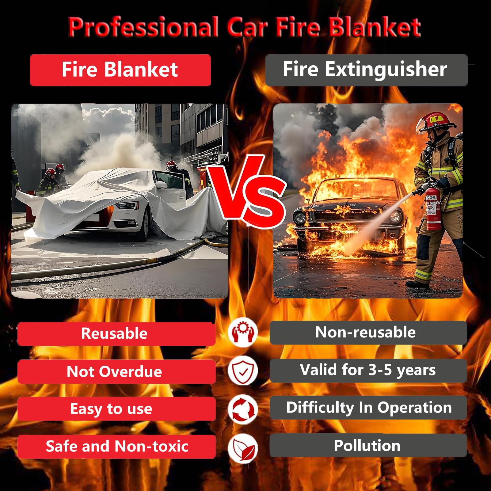 Mantas de emergencia contra incendios para coche, manta extintor, manta ignífuga para vehículos eléctricos, camiones