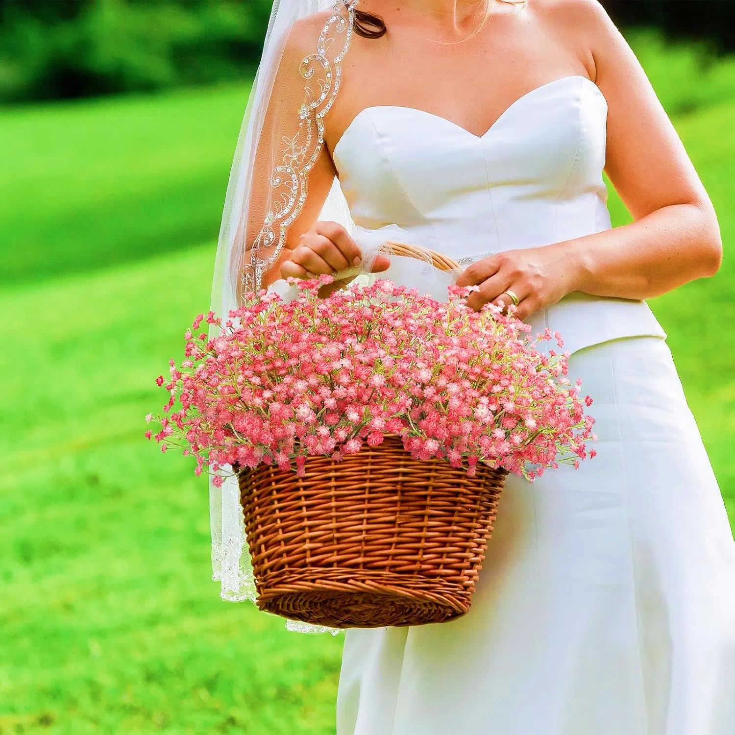 Gypsophile Artificielle Blanc - Lot De 10 Fleurs Déco Mariage DIY - 54cm
