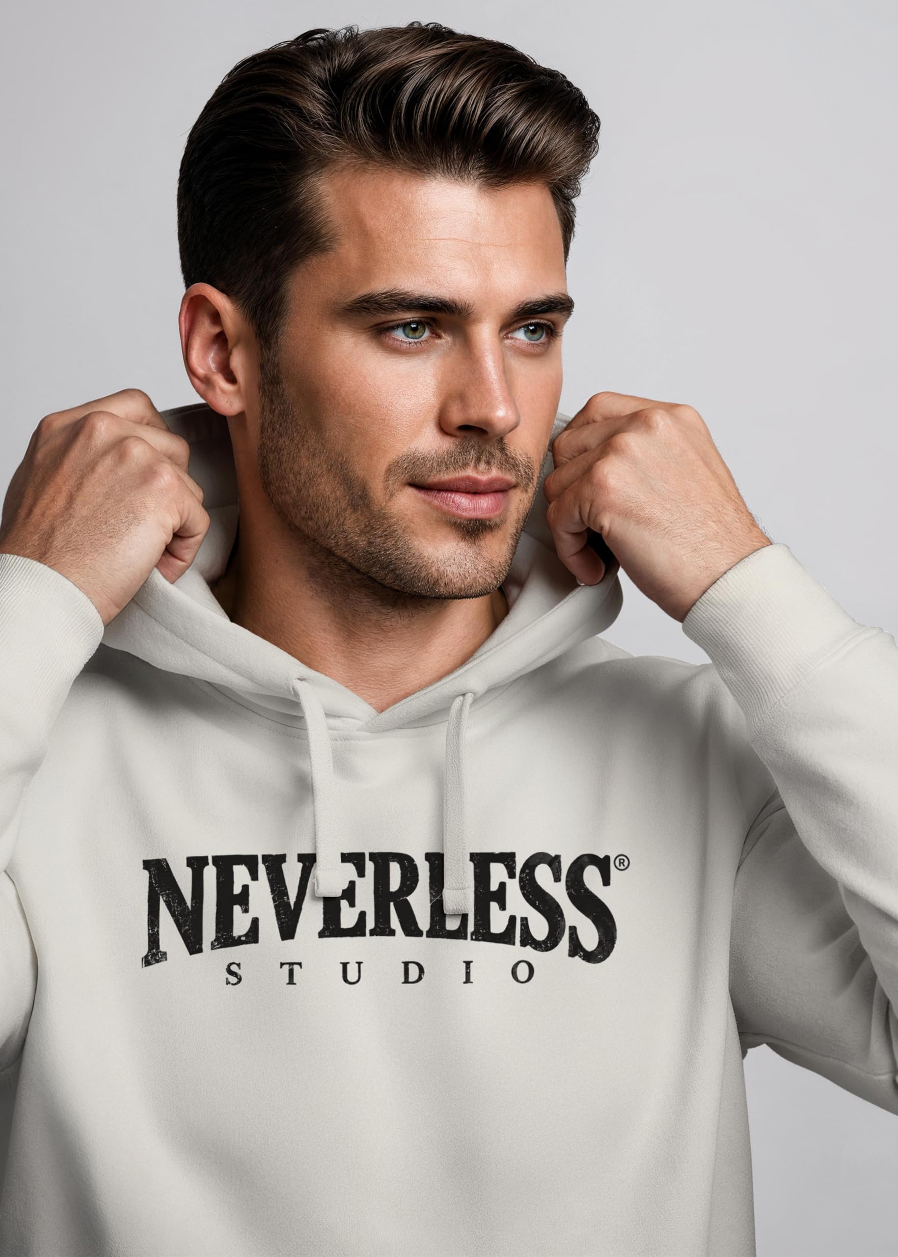 Neverless® Herren Hoodie College Logo Frontprint Vintage Design
