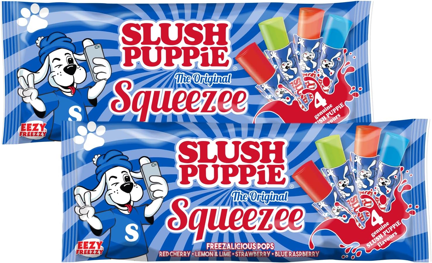 Slush Puppie Eezy Freezzy Squeezee Ice Pops 600ml 10 x 60ml (Pack of 2)