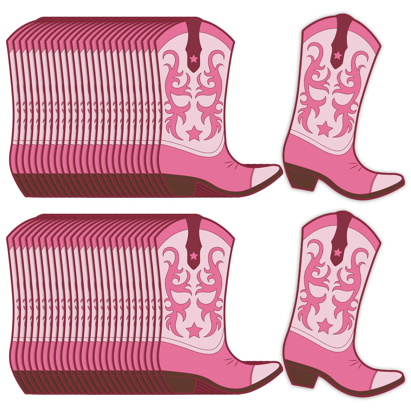 Bottes de cowgirl roses fournitures de mariage et fête thème cow-boy occidental