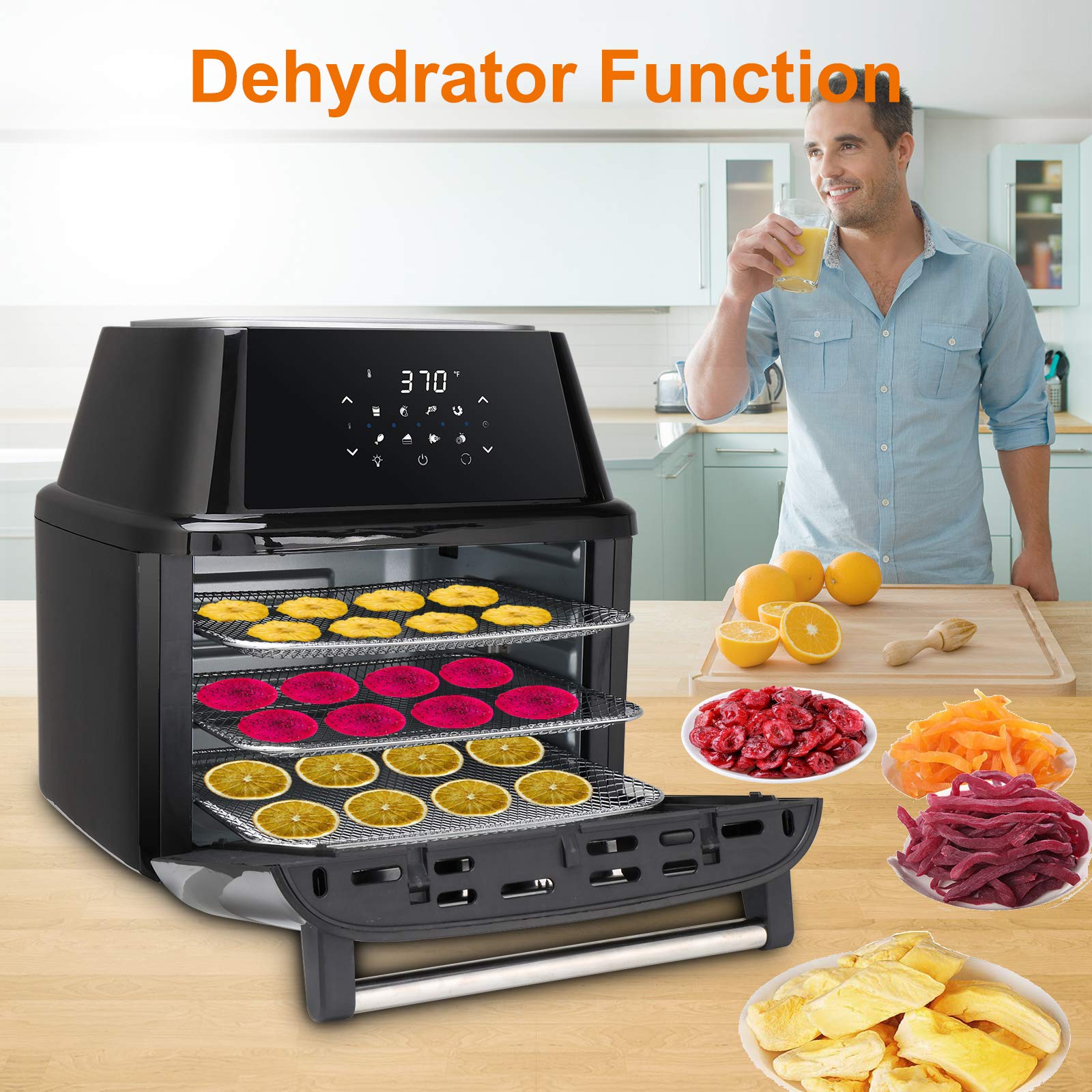 ROVSUN Air Fryer Oven Combo, 17 Quarts 8in1 Air Fryer Toaster Oven