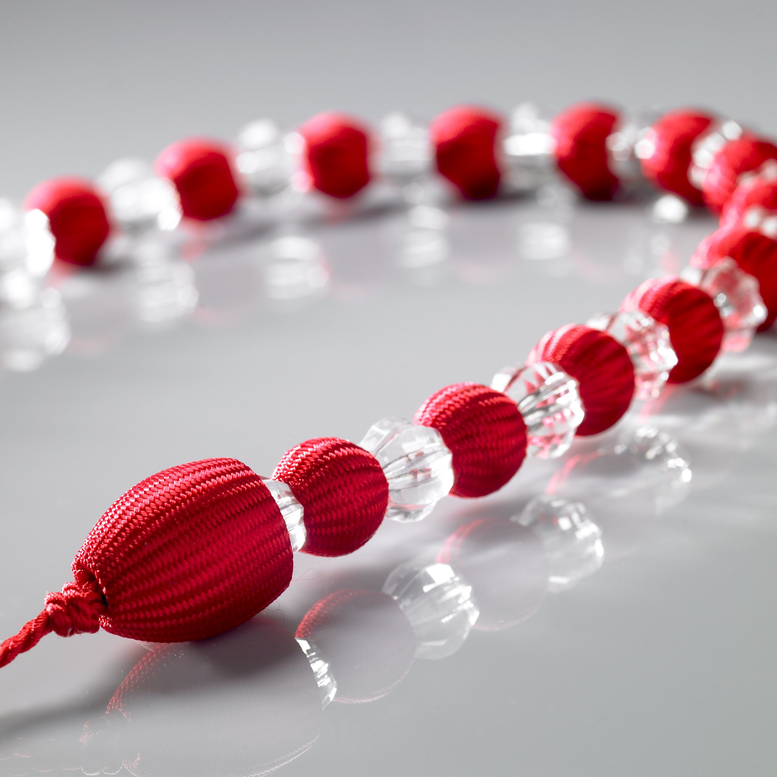 Alan Symonds Earle Beaded Rope Curtain Tie Back, Red — image 1