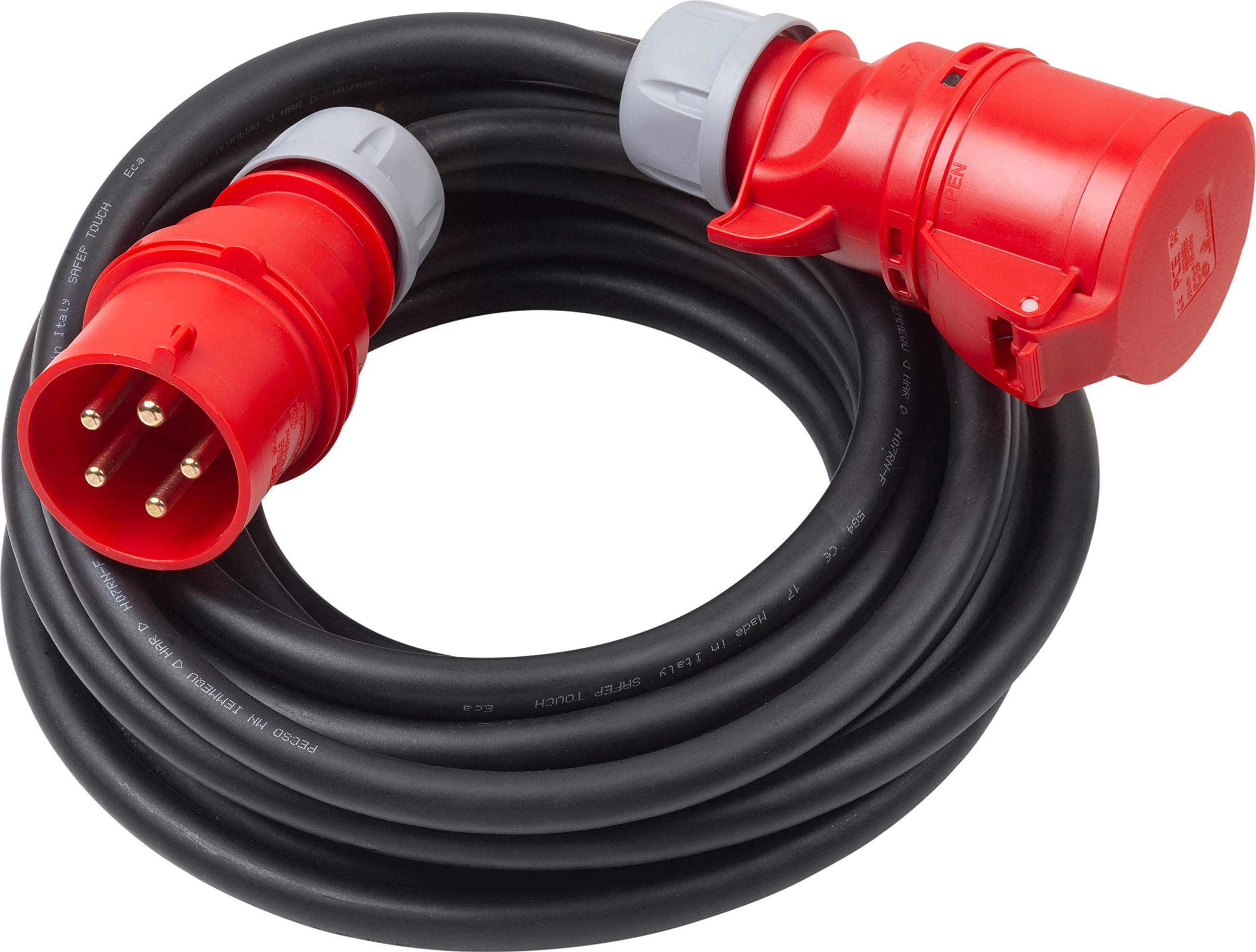 Meister CEE-Verlängerungskabel 10 m – 32 A / 400 V – Starkstrom – für außen (IP44) – H07RN-F5G 4 mm² Kabel