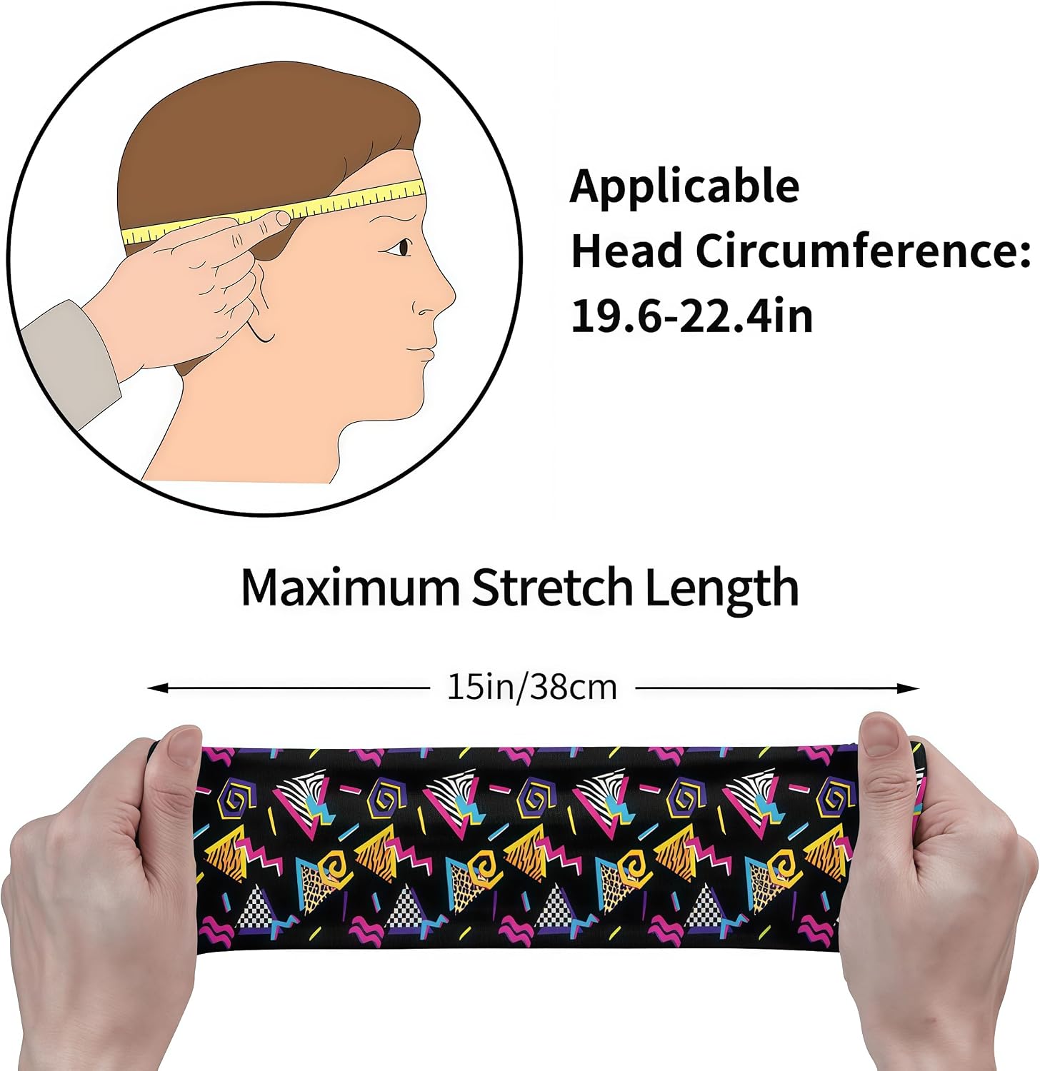 Headband for Women Men Moisture Wicking Sport Sweatband Headwear Accessories Bandana Hair Head Bands for Running Fitness