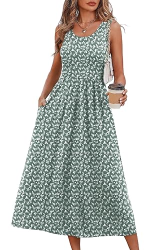 Summer Dresses for Women Flowy Casual Midi Dress Beach Vacation