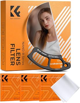 K&F Concept 100mm Handheld Spiral Halo Prism Filter | Dual-Use Design,Create Dream Spiral Bokeh for Nightscape, Wedding, Portrait Shooting, Equipped with Cleaning Cloth