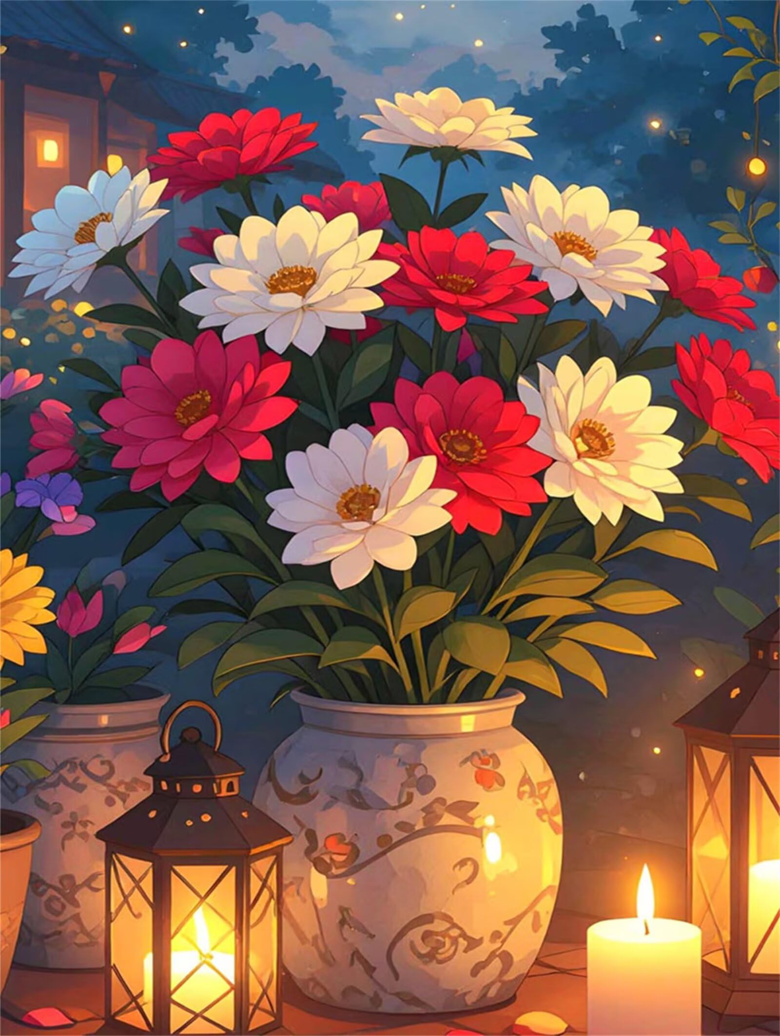 Puzzle 1314 Piezas Adultos Noche de Flores de Hierba, Rompecabezas Adultos Dificil 75x50cm, Estimula la Concentración y Antiestrés, Juego de Habilidad para Toda la Familia