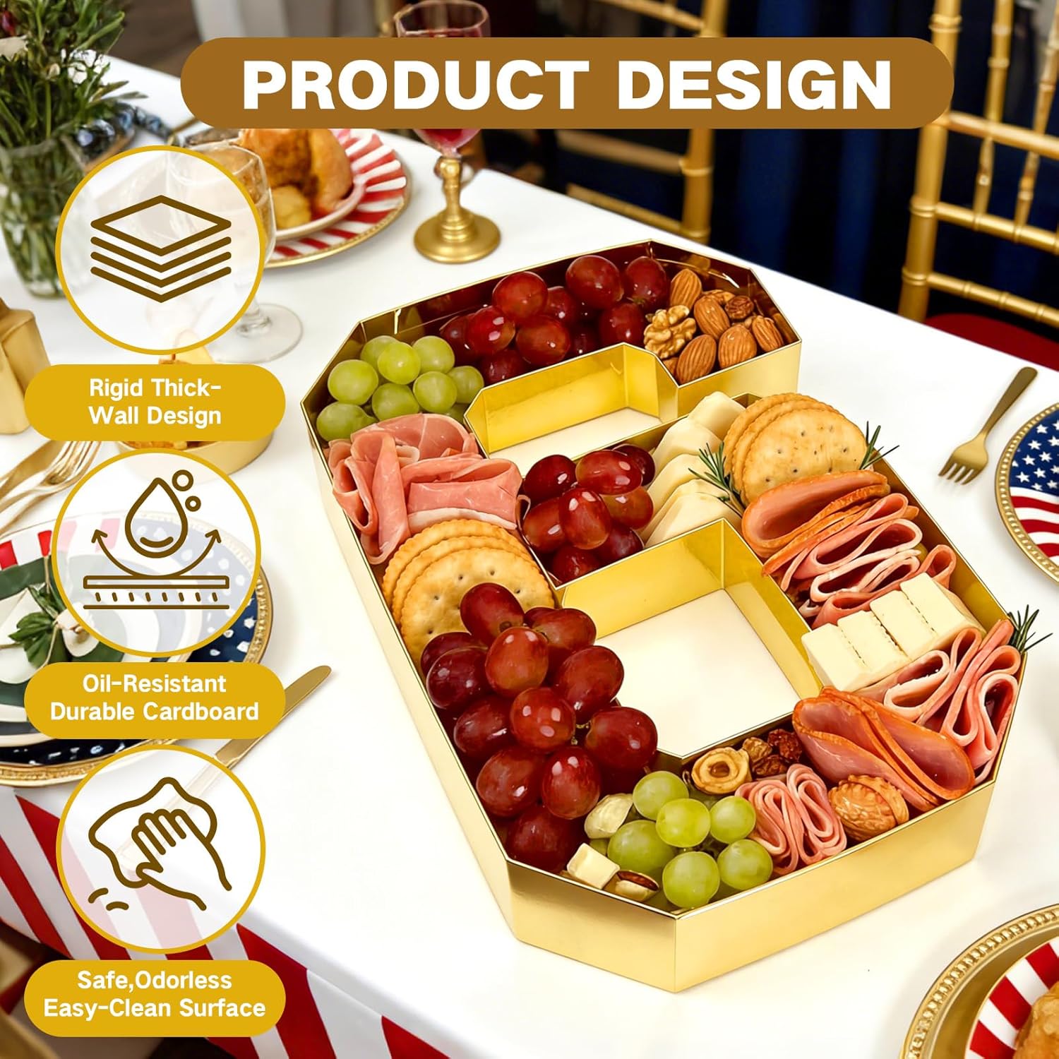 2026 Graduation Decorations 2026 Cardboard Numbers Charcuterie Board Box 10" Fillable Paper Tray for Grad Centerpieces Party Table Supplies Display Candy Snack Tray for New Year Birthday Celebration