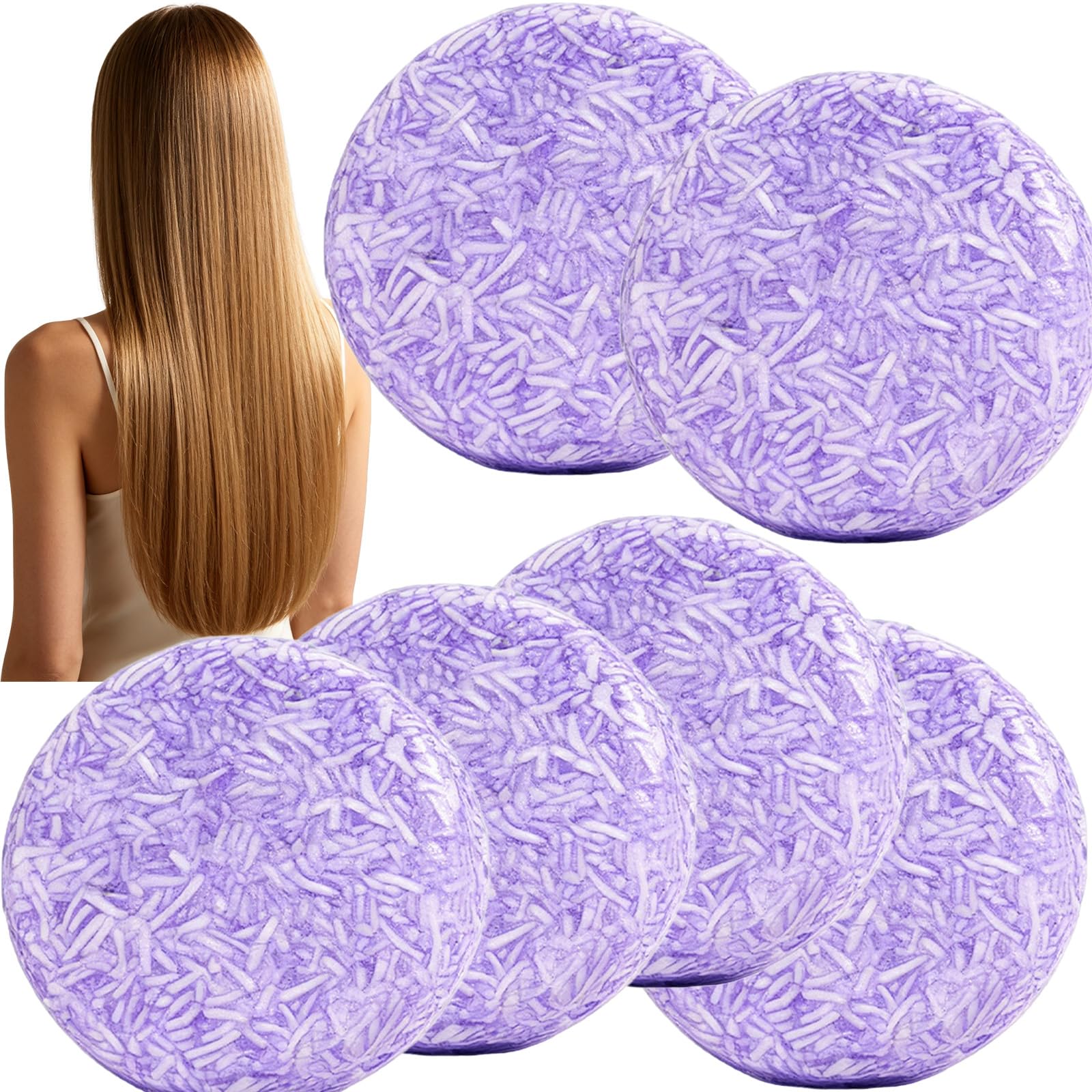 Volumengebendes Shampoo- und Conditioner-Set mit Blaubeerextrakt, leichte, feuchtigkeitsspendende Haarpflegeseife für feines, plattes Haar, tägliche, feuchtigkeitsspendende feste Seife. (6pcs)