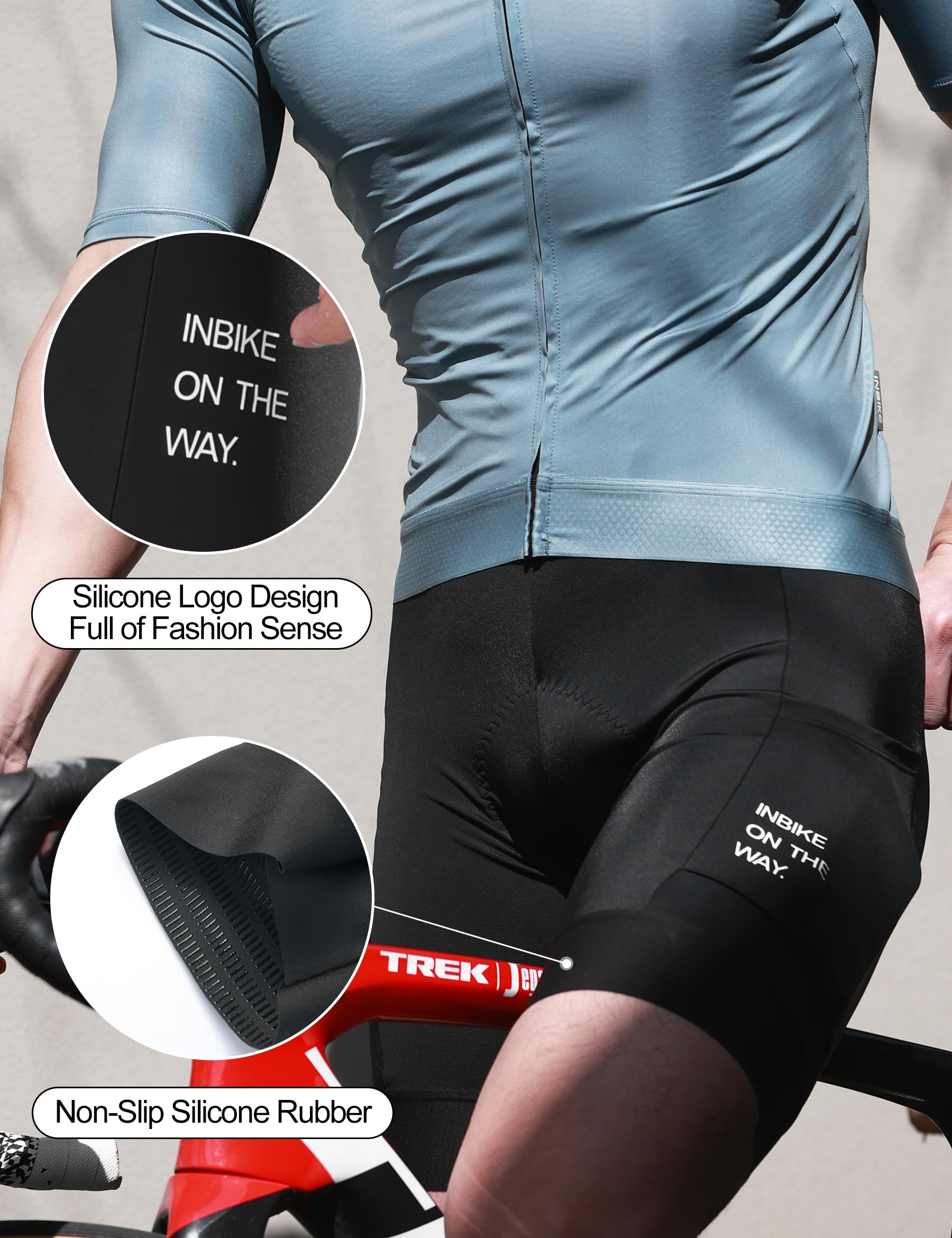 INBIKE Culotte Corto Ciclismo Hombre con Bolsillo Acolchado Verano Transpirable Elástico RK312