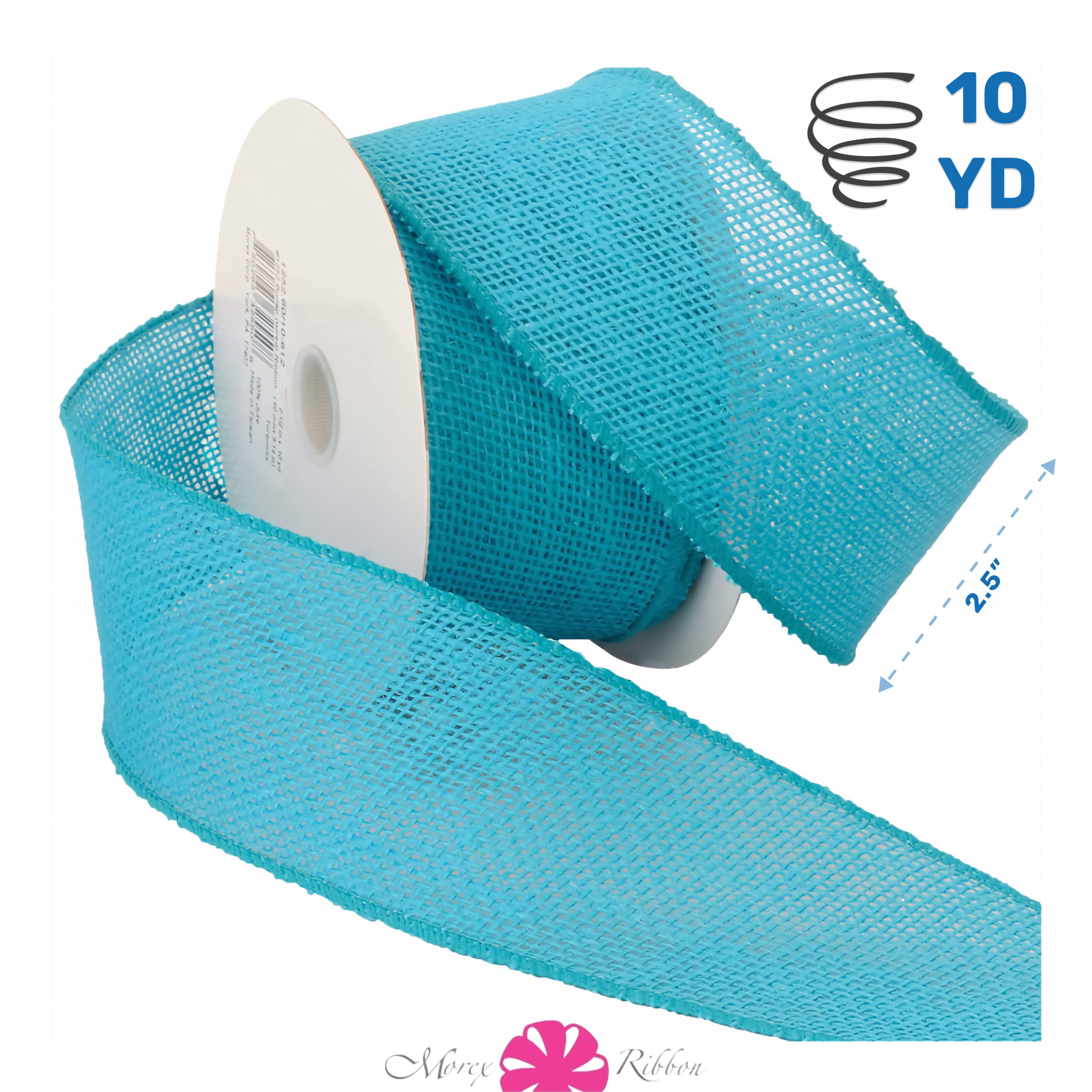 Morex Ribbon Wstążka jutowa, 2,5 cala x 27,5 m, turkusowa