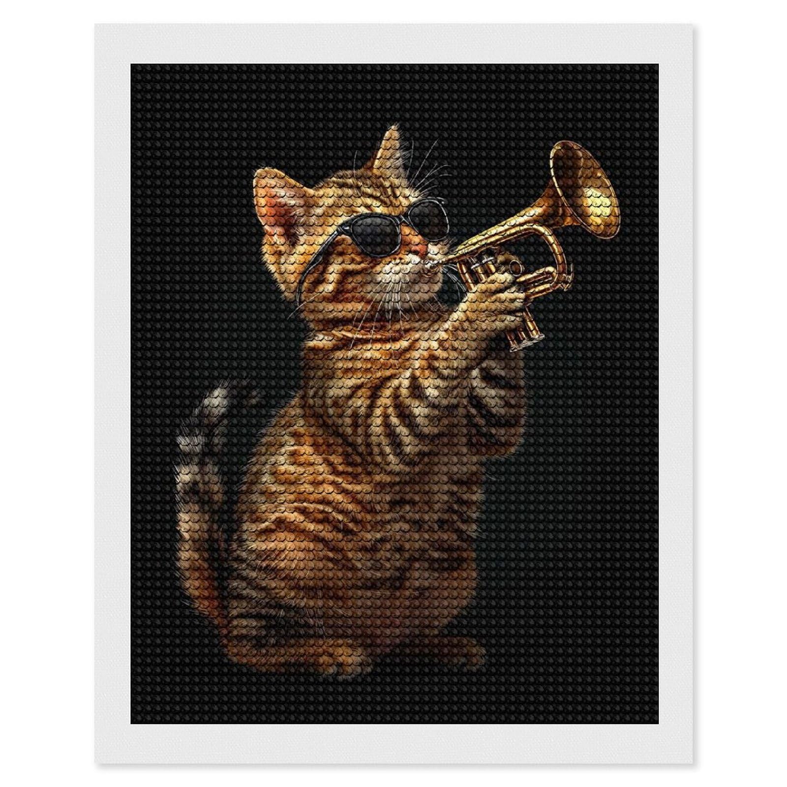 Junmoney Bengal Trumpet Diamond Painting Canvas Kit 16"x20", Round Gems, Living Room Decor, Seasonal Gift Choice, Modern Decor