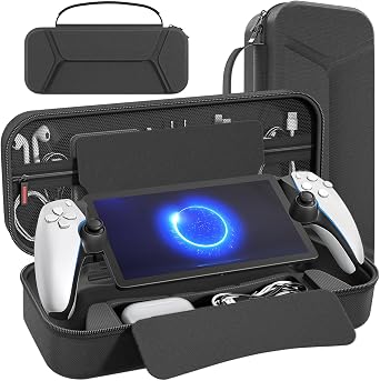 daydayup Carrying Case Compatible with PlayStation Portal Remote Player, PlayStation Portal Case with Zip Pocket, Storage Protection for Charger Adapter, Gaming Handheld Bag for PS Portal Black