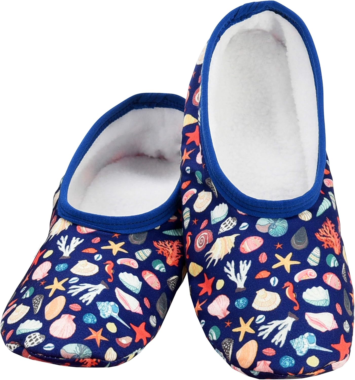 Snoozies Skinnies slipper socks for Women - Non-Slip Lightweight Soft Sherpa Lining Foldable Travel