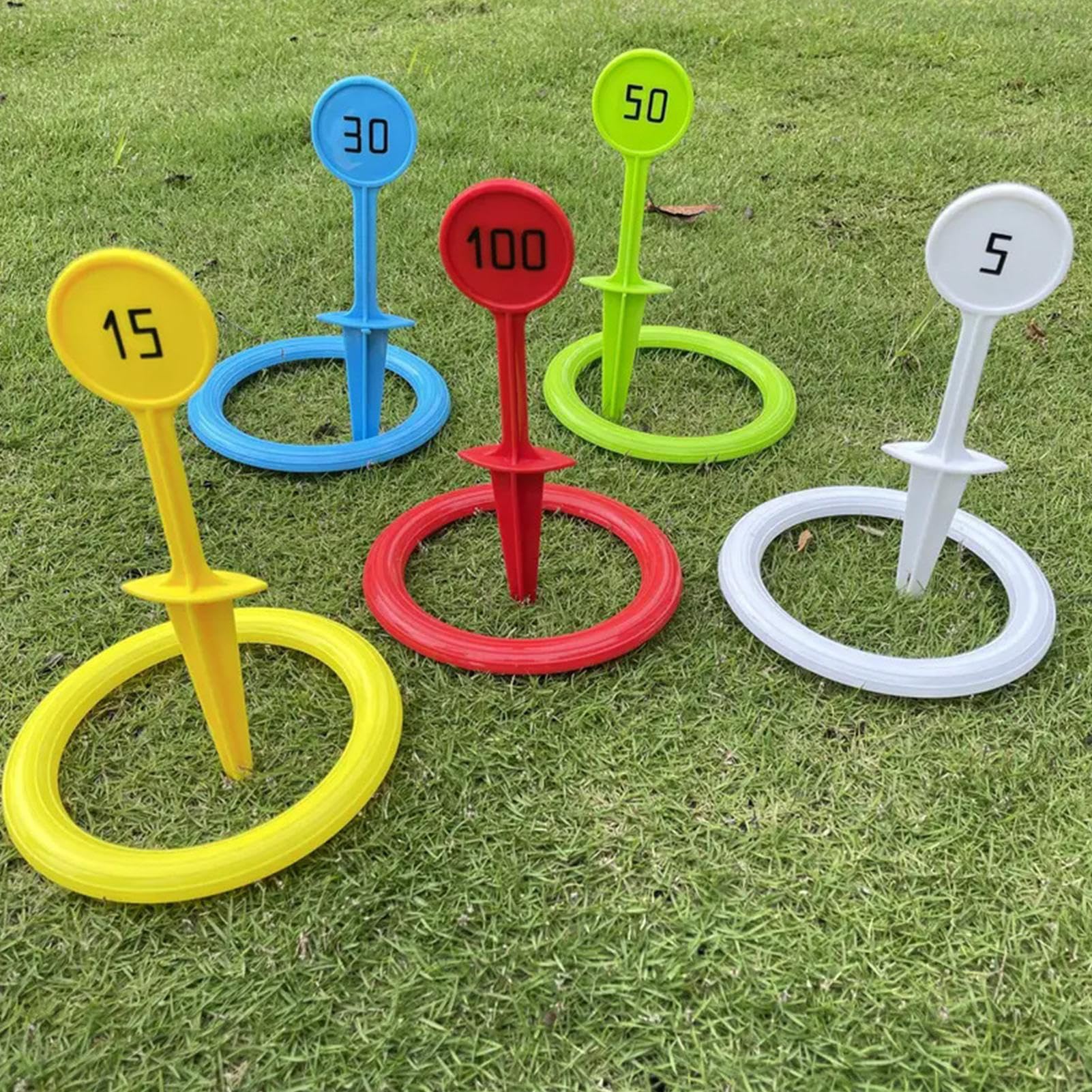 Jeu De Lancer D'anneaux pour Adultes - Jeux Extérieurs Colorés pour Jardin, Accessoire Sportif De Cour
