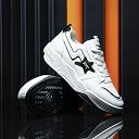 ASIAN Jennifer-04 Women’s Chunky Casual Sneakers | Lightweight Stylish Shoes with Memory Foam Tech, Durable Grip Outsole & Trendy Star Design | Perfect, Outings & Travel White Black gallery image