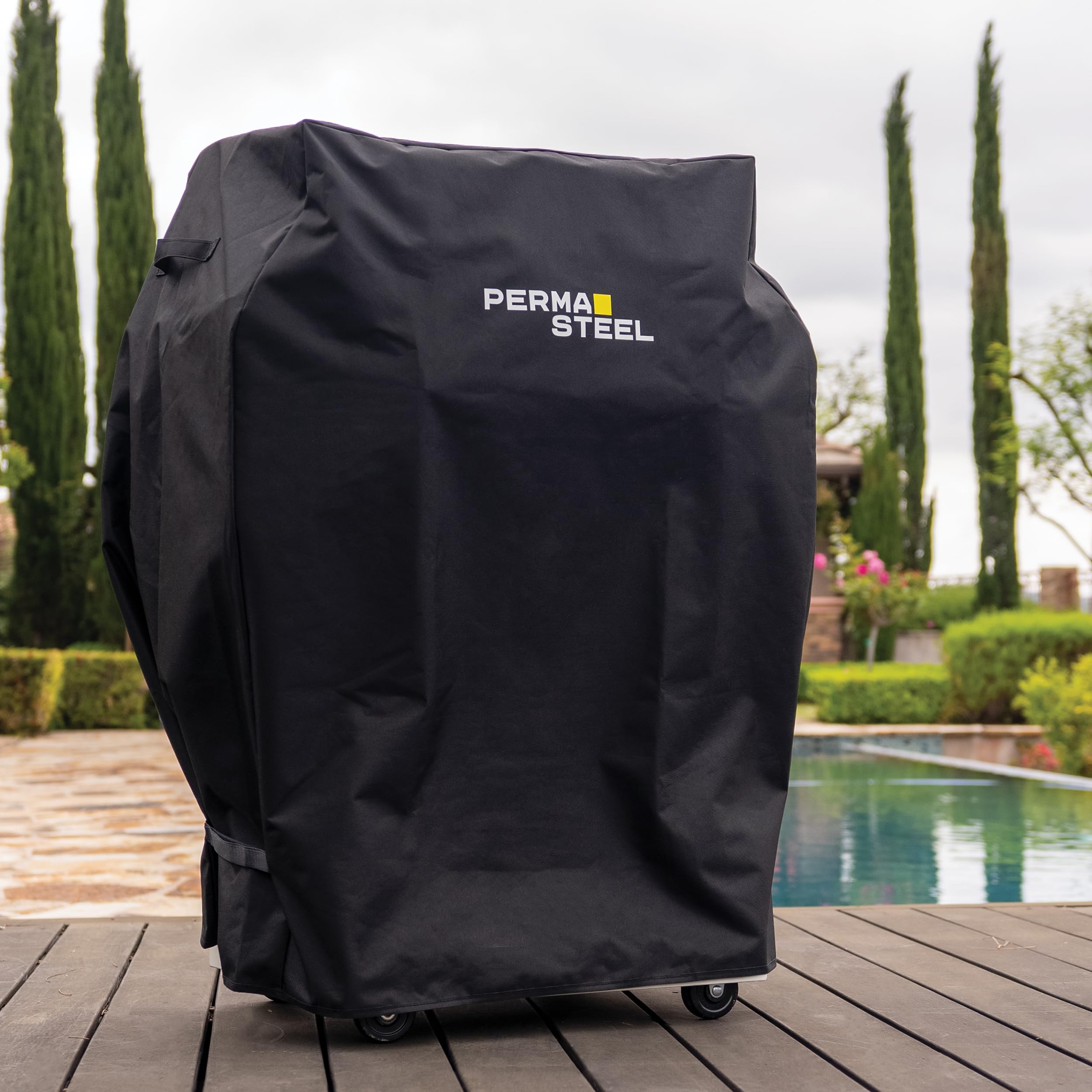 Permasteel Universal Grillabdeckung | wasserdichte Wetterschutzhaube für 2-3 Brenner Gasgrill | Grillhaube Wetterfest | Rechteckig 107 x 84 x 58 cm