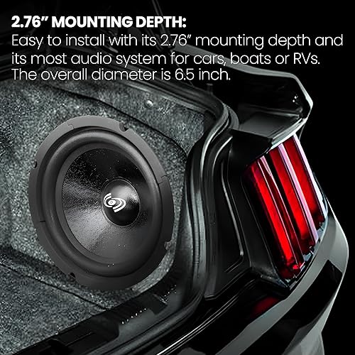 Miniatura 6 de Pyle Altavoz de audio para automóvil de 6.5 pulgadas de rango medio, sistema de altavoces de rango medio sellado de alta potencia de 300 vatios con