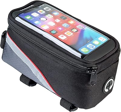 ECENCE Borsa da Bicicletta per Telaio per Smartphone Portacellulare Impermeabile Custodia portacellulare Canna Superiore per Oggetti di Valore con Chiusura in Velcro Molto capiente Facile da Usare