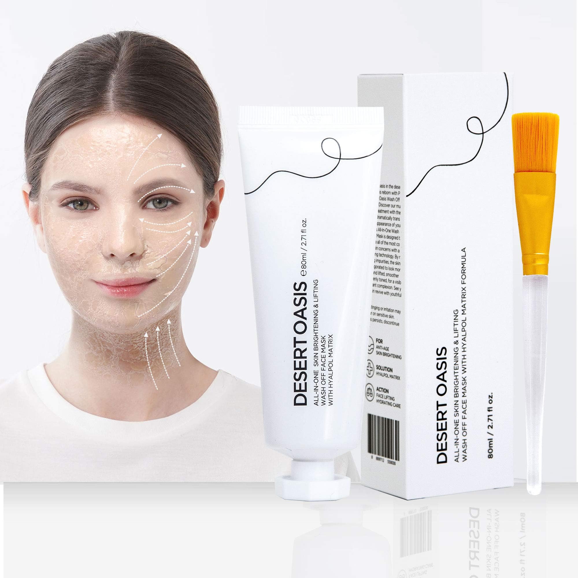 PROOT Desert Oasis All-In-One Wash Off Face Lifting Mask with Hyalpol Matrix Anti-Aging Formula | 100% Natural, Cruelty-free | Tube-Type, Travel Friendly | No Mixing Needed