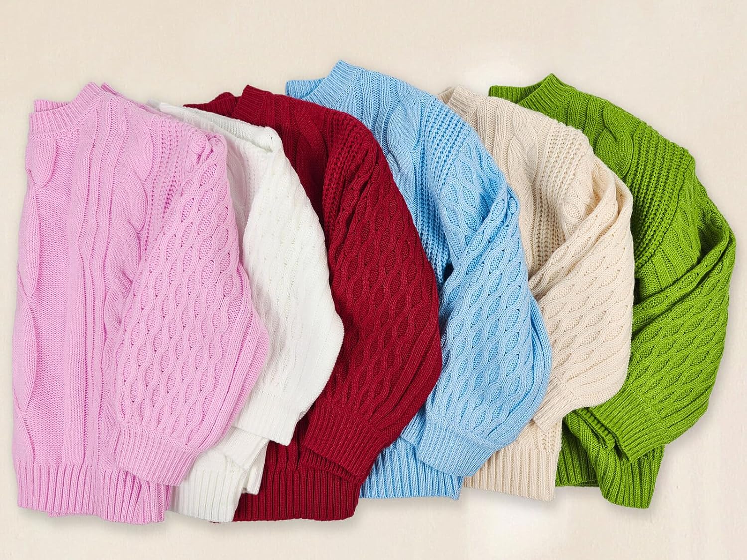 Girls Cable Knit Sweaters Crewneck Lantern Long Sleeve Drop Shoulder Warm Jumpers for Kids Size 5-14Y - Image 5