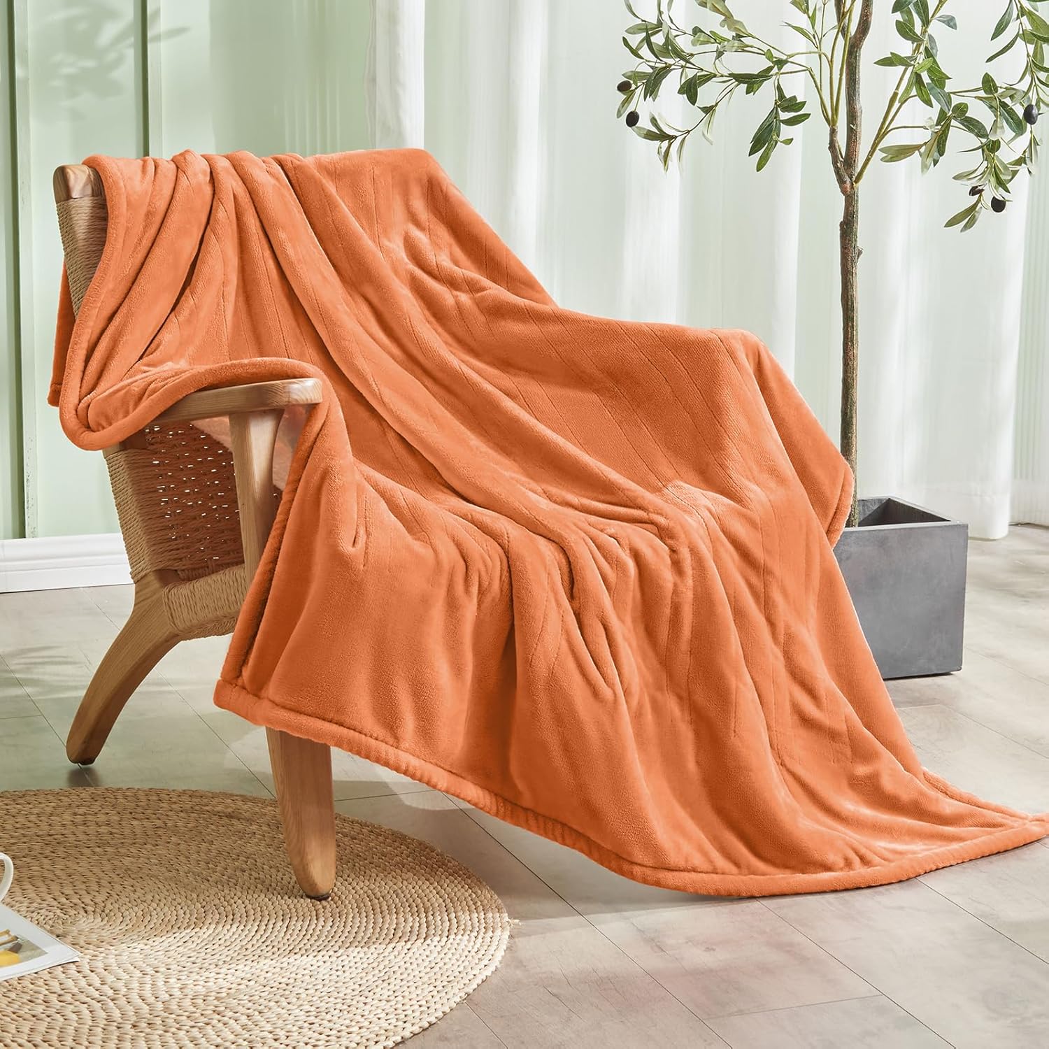 Electric Heated Blanket,Flannel & Sherpa Heated Throw Blanket 50"x60",Fast Heating Soft Fleece Blanket with 8 Heating Levels & 8H Auto Off-Orange - Image 8