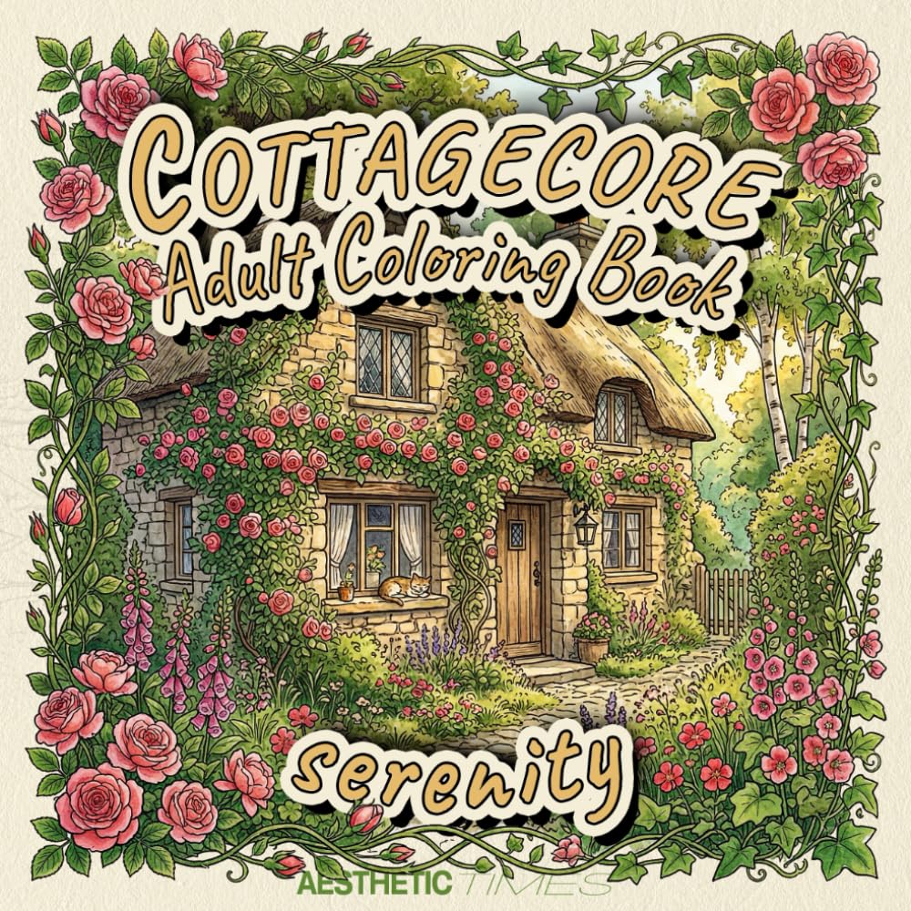 Cottagecore Adult Coloring Book: Serenity (Quiet Life Collection)