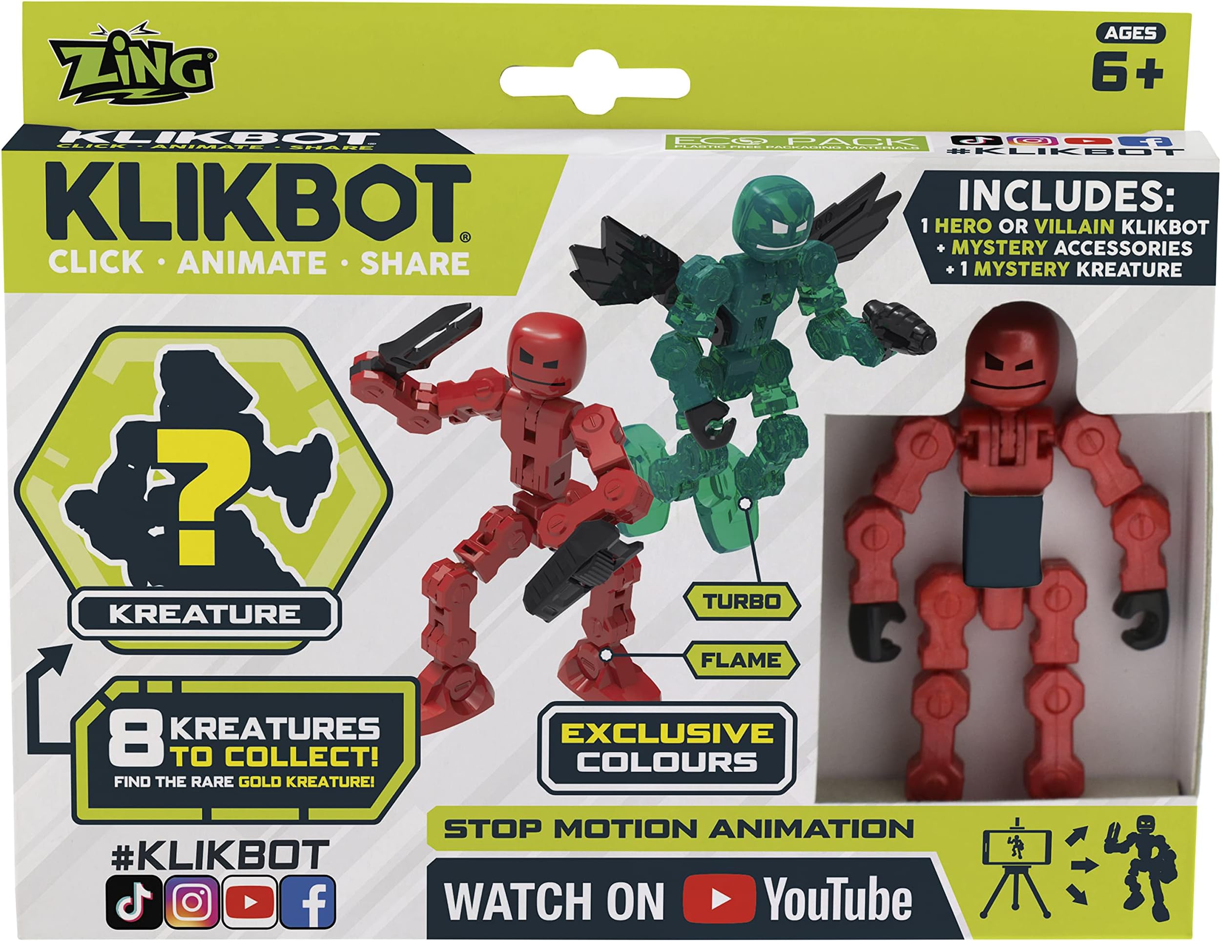Zing KLIKBOT & Kreature Combo Pack Flame,Gold