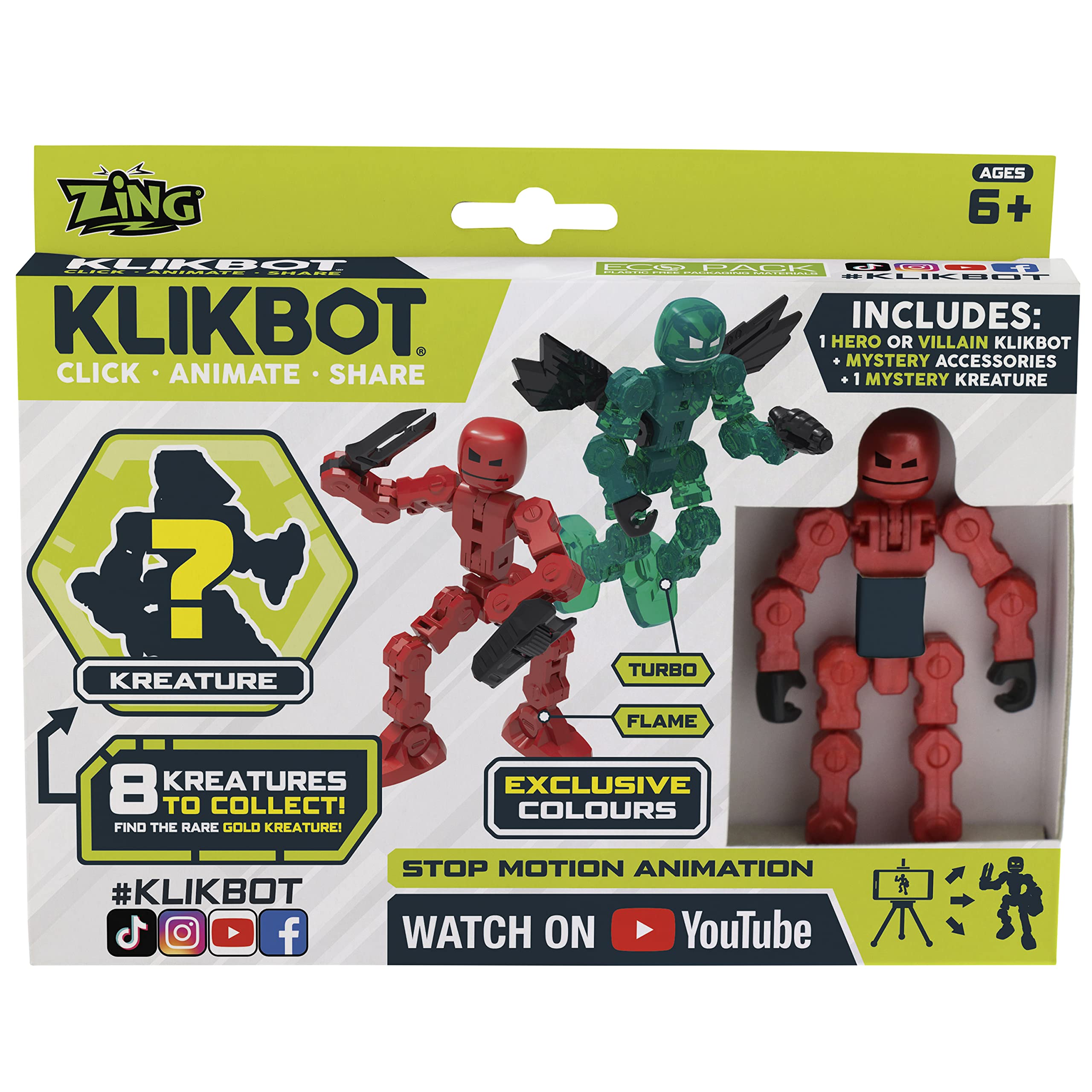 Zing KLIKBOT & Kreature Combo Pack Flame,Gold