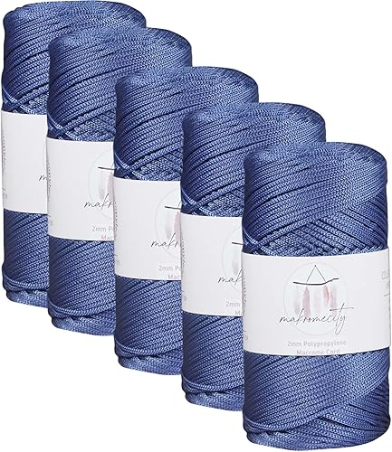 Miniatura 29 de Makromecity, 2 madejas de cuerda de macramé de poliéster de 0.079 in x 250 yardas (750 pies) de 0.079 in de polipropileno para macramé, arte