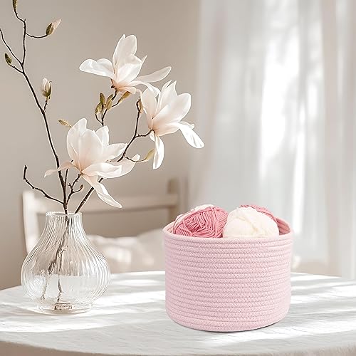 Miniatura 6 de Cestas de almacenamiento de cuerda de algodón tejida, paquete de 3 contenedores redondos (10 x 10 x 7 pulgadas) para estantes, armarios y