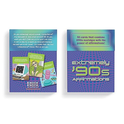 Miniatura 5 de Knock Knock Baja de afirmaciones de los 90 50 cartas que combinan la nostalgia de los años 90 con el poder de las afirmaciones! (Afirmaciones de las