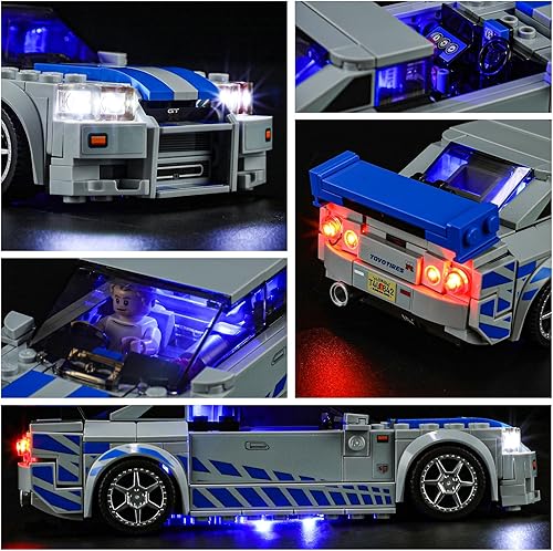 Miniatura 4 de YEABRICKS Luz LED para Lego-76917 Speed Fast 2 Furious Nissan Skyline GT-R Building Blocks Model (Lego Set no incluido)
