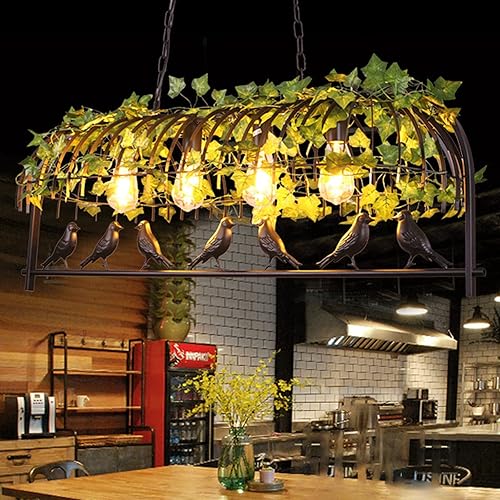 Miniatura 2 de Modern Industrial Adjustable Hanging Light Fixture Retro Plant Black Iron Birdcage Chandelier Rural Farmhouse Restaurant Ceiling Lighting for