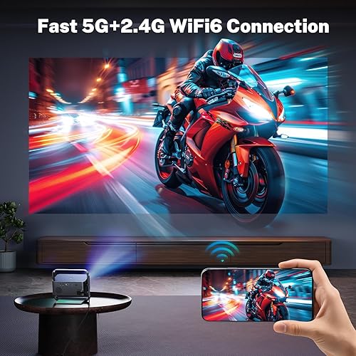 Miniatura 3 de Proyector inteligente 1080P 4K compatible con WIFI 6 y 2 vías Bluetooth 1500ANSI Auto Keystone enfoque eléctrico Mini proyectores de cine en casa,