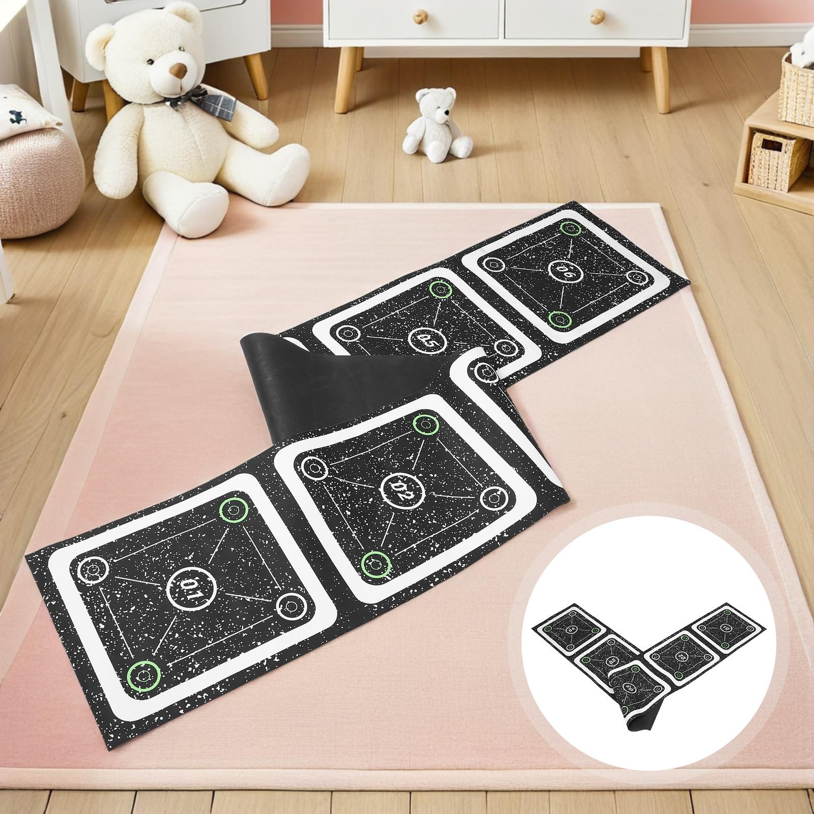TOYANDONA Tappetino per Allenamento Agilità in Gomma Scala per Esercizi di velocità e Coordinazione, Facile da Riporre, per Allenamenti di Calcio Indoor