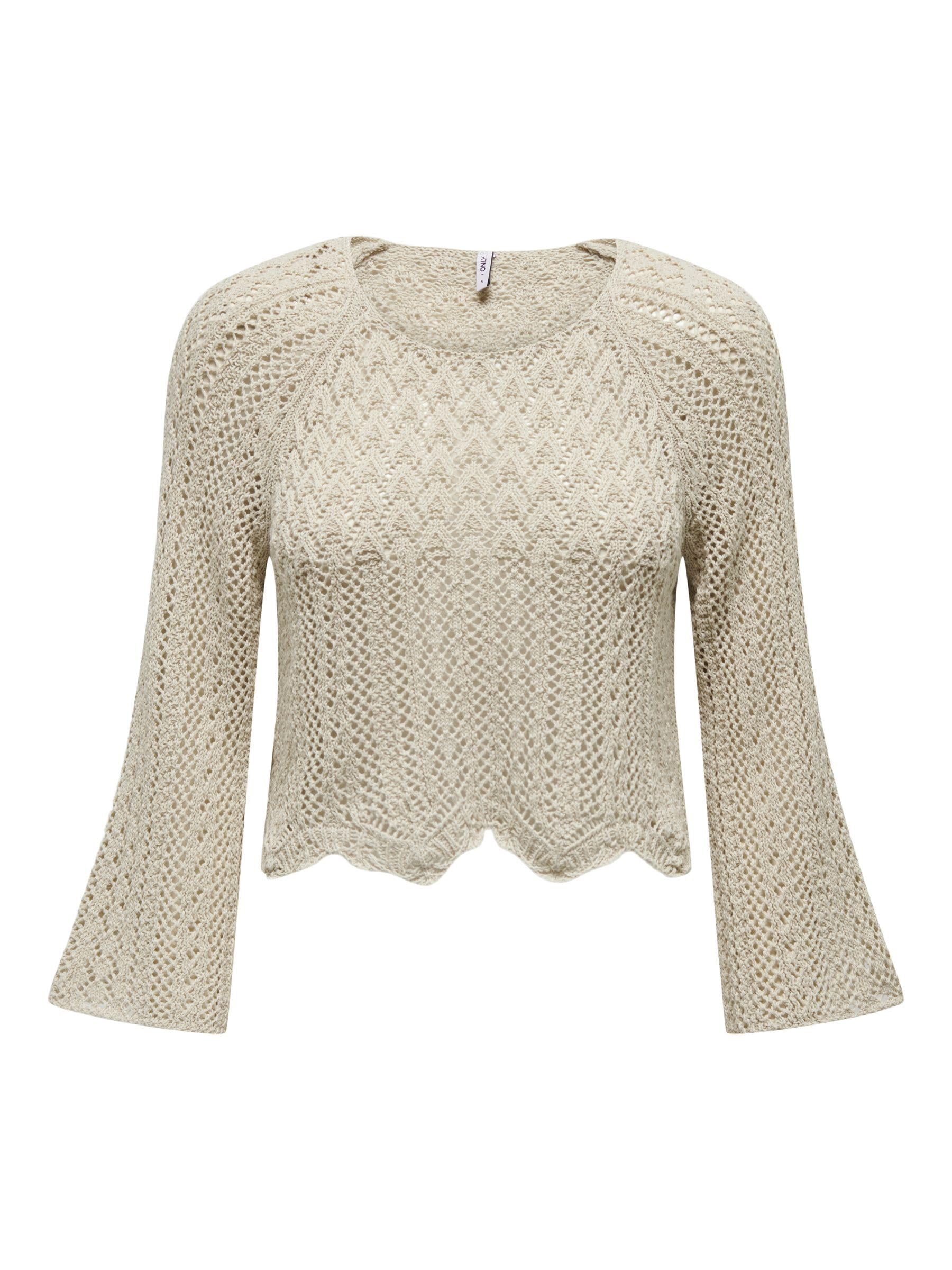 ONLY Damen Onlnola Life 3/4 Pullover KNT Noos, Feather Gray, XXS