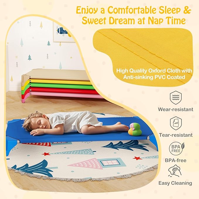 Catres Apilables Giantex para Niños - Pack de 6 - Multicolor miniatura 7