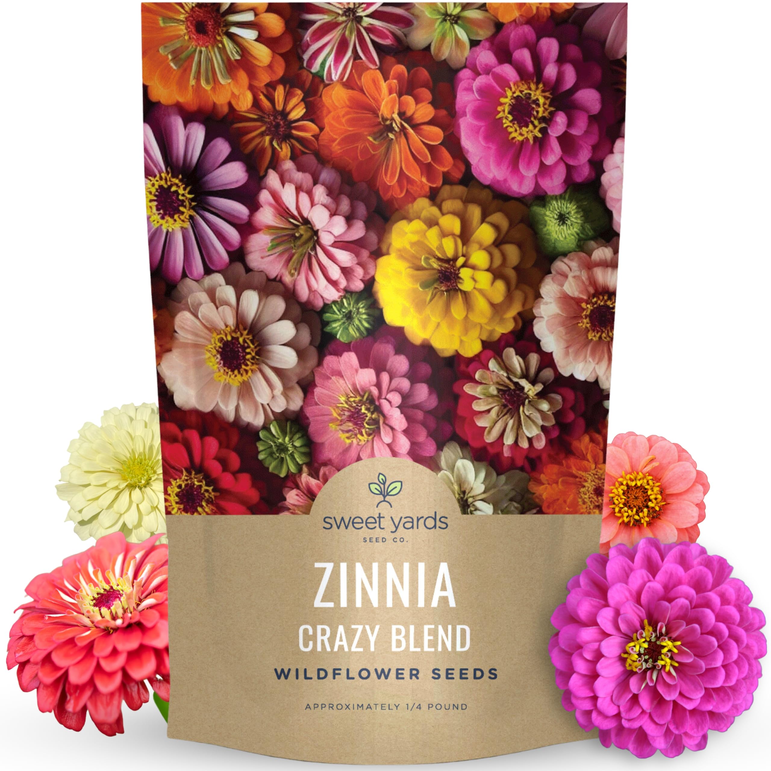 Amazon.com: Zinnia Crazy Blend - Bulk 1/4 Pound Pouch - 15,000